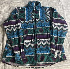 Vtg Western Navajo Aztec Button Up 90s Style Rodeo Ranch Shirt No Tag Xl