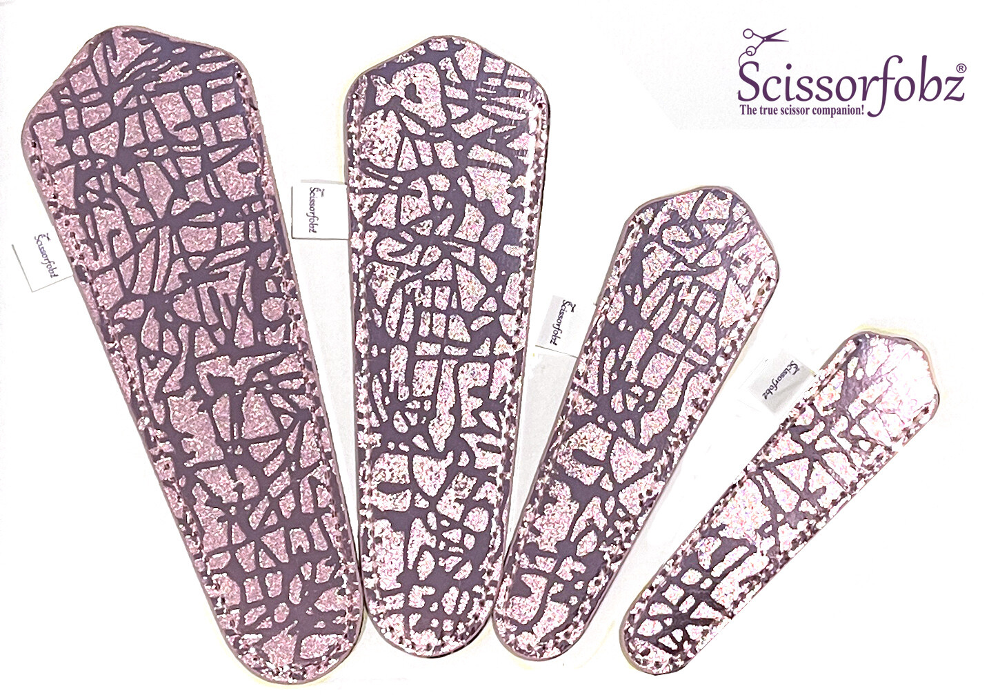 SCISSORFOBZ Designer Scissors Sheath Cover 4pc Pack Modern Metallic Rose Gold