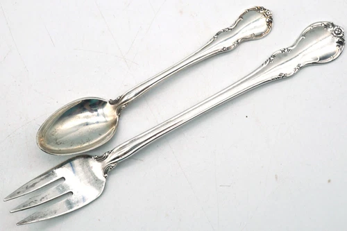 Towle Sterling Silver French Provincial Cocktail Fork 5 ¾ inch & Demitasse Spoon