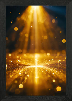 Golden Light Beam Bokeh gerahmtes Wandbild Poster Leinwanddruck Bild