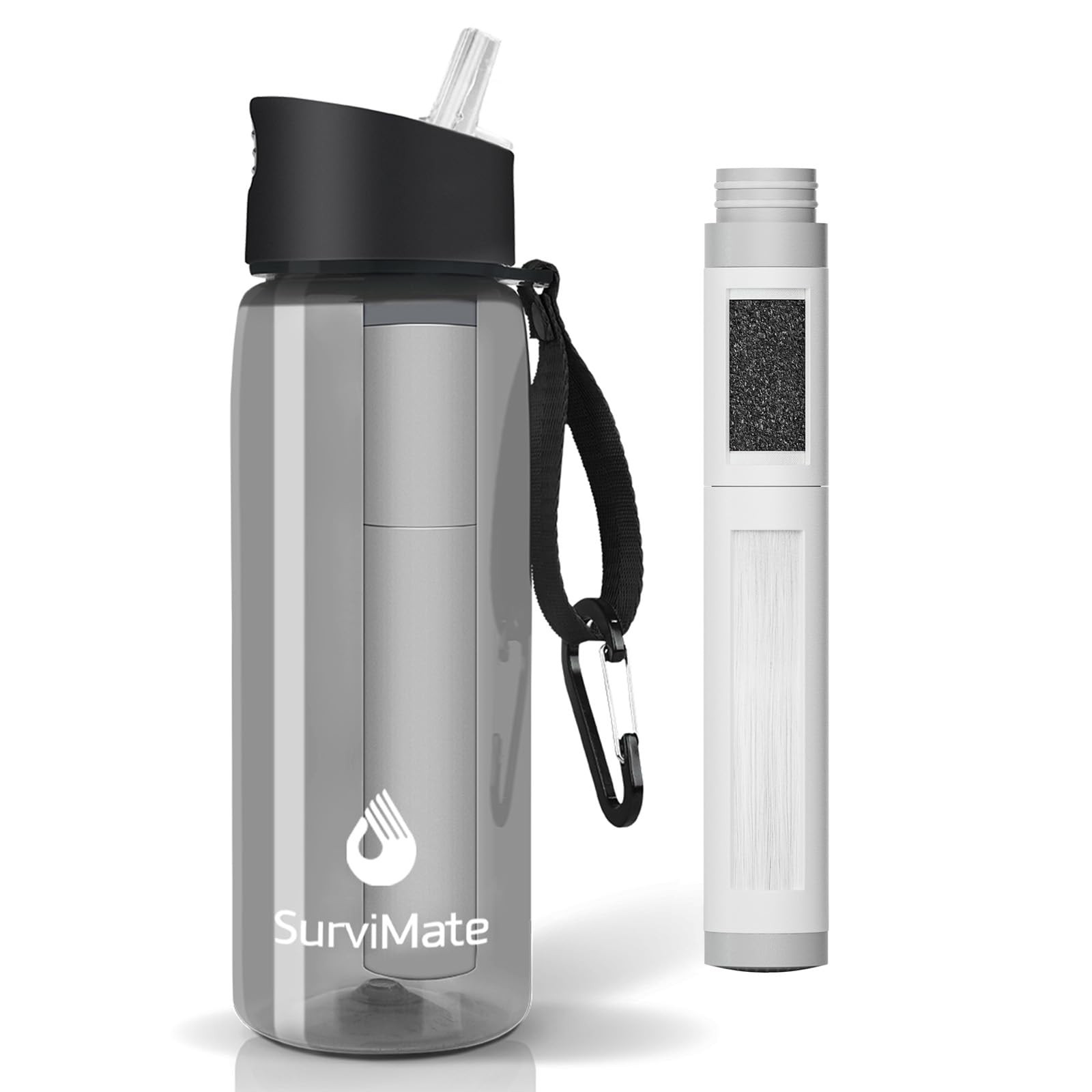 	SurviMate 5-Stage 0.01μm Ultra-Filtration Filtered Water Bottle BPA-Free	