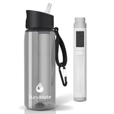	SurviMate 5-Stage 0.01μm Ultra-Filtration Filtered Water Bottle BPA-Free	