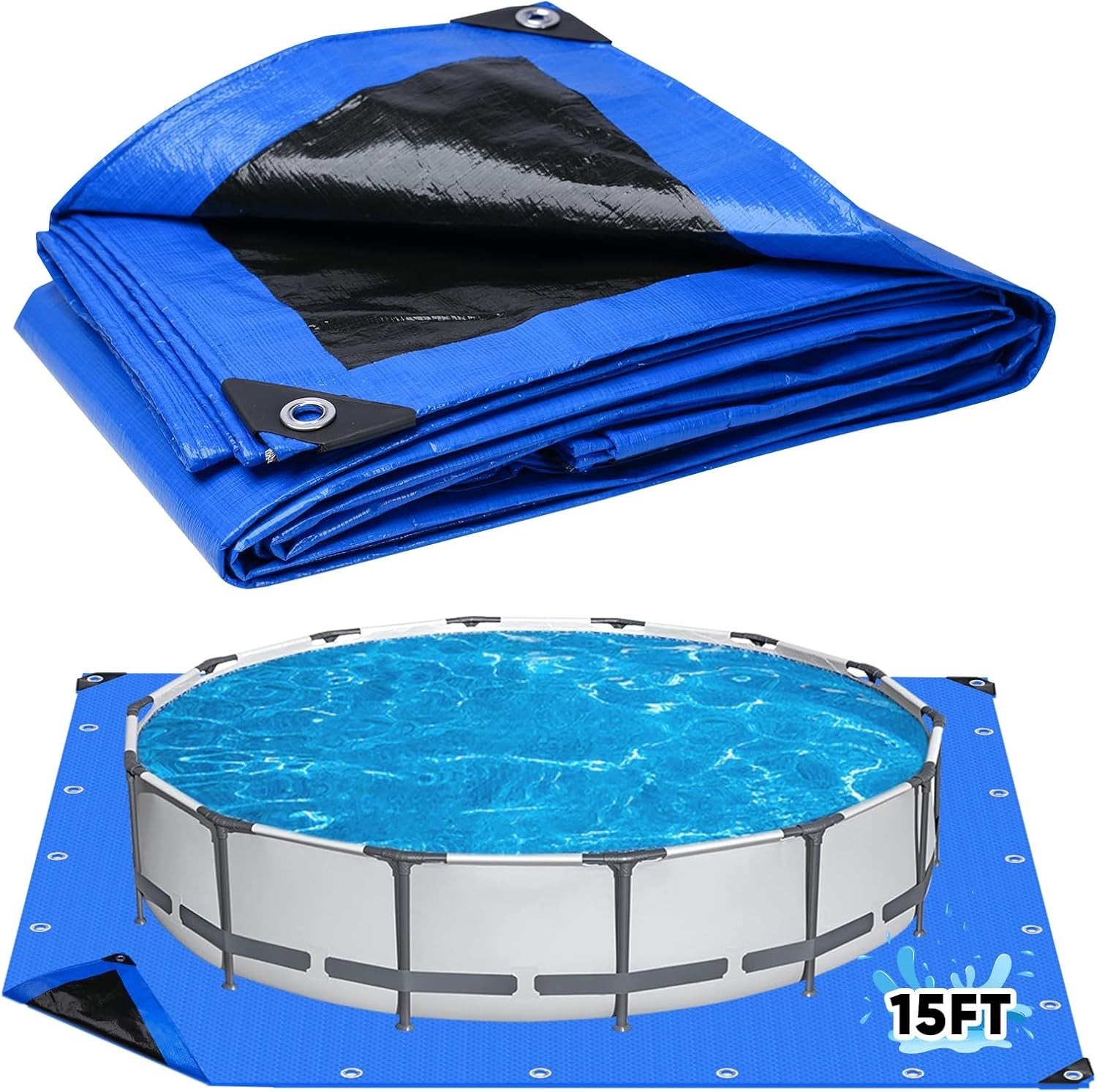 15ft Square Pool Pad for Above Ground Pool Liners
