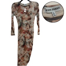 Almost Famous Women's Maxi Dress Tan Medium NWT Sleeveless Boho Casual