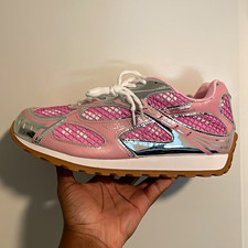 Bottega Veneta Men's Pink Low Top Lace-Up Athletic Sneakers New w/ Box