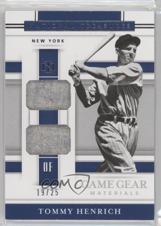 2020 Panini National Treasures Game Gear Dual Materials 19/25 Tommy Henrich a8r
