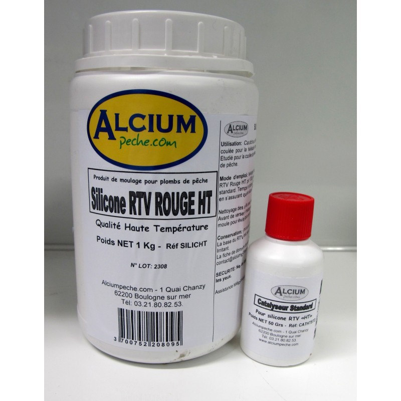 Silicone RTV Rouge Haute Température anti-déchirure pour Moule de Fonderie Plomb Réutilisable 1kg