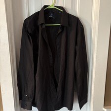 Ben Sherman Black Teardrop Dobbie Slim Fit Long Sleeve Shirt Size XL NWT 