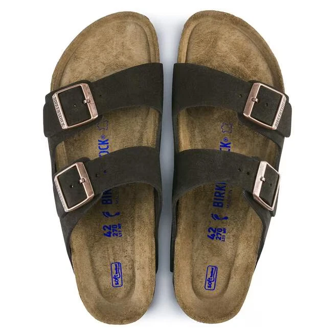 NEW W/BOX! Birkenstock Arizona Suede Leather Soft Footbed Sandals Women's Mocha