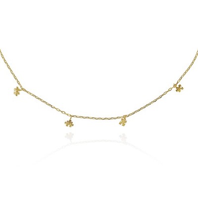 Halskette Gold mit Charms im Puzzle. RasduCock Halskette für Damen O-Plattiert...