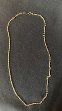 18K Gold 2.3mm Wide Cut Azuki Necklace, 50cm Azuki Chain, 18K Gold