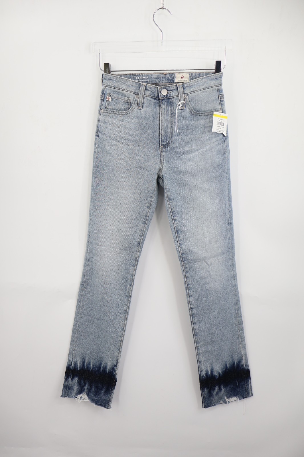 AG Adriano Goldschmied The Isabelle  High Rise Straight Crop Jeans Size 24 Ombre thumbnail 3