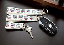 Jesus Loves Me Keychain Key Fob Wristlet Zipper Pull Chain Keychains Gift