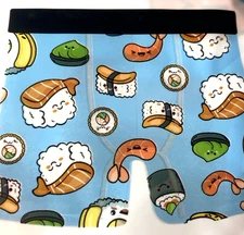 Sushi & Wasabi Mens Boxer Briefs Sockopath Japanese Anime Kawaii Size Large NEW