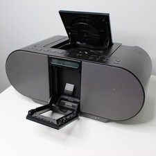 Sony ZS-S4iP Boombox CD-RW Playback AM/FM 6D Batteries 110v AC Radio iPod Dock
