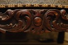 Vintage Sofa Serpentine Carved Wood Ornate large Leaf Feet  Frame 80 in Damask — photo 8