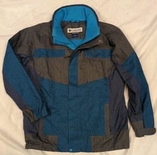 Columbia Bugaboo Omni-tech Men's Large Coat Jacket Blue Gray Excellent Condition