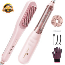 Steam Hair Straightener Brush 3 in 1 Anti Frizz Salon Curly Fast Heat