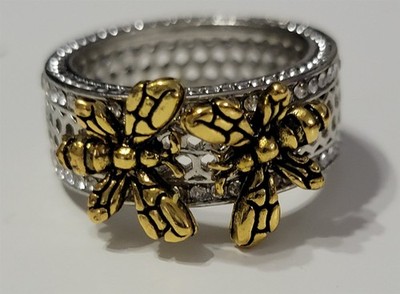 Victorian Trading Honey Bee Swarming Honeycomb Bee Keeper Statement 10 Ring 28V