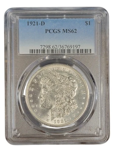 1921-D $1 PCGS MS62 Silver Morgan Dollar Coin