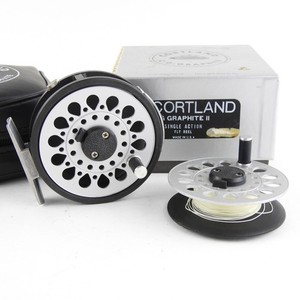 cortland fly fishing reel graphite 80 Crown Series Reels This model features a unique carbon fiber frame plate and a large arbor lightweight spool Retro X Click Reel