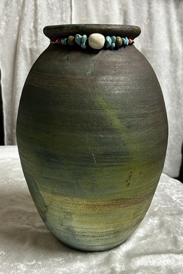 J Diller Signed Raku Vase