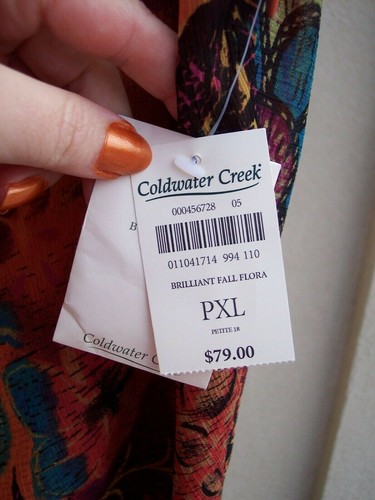 Coldwater Creek NEW $80 floral chiffon skirt size PXL 18 FALL romantic spice NWT - Picture 3 of 12