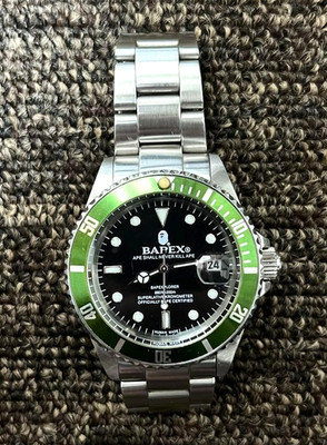 BAPEX Automatic Wristwatch Green Bezel A Bathing Ape Green Sub Men's