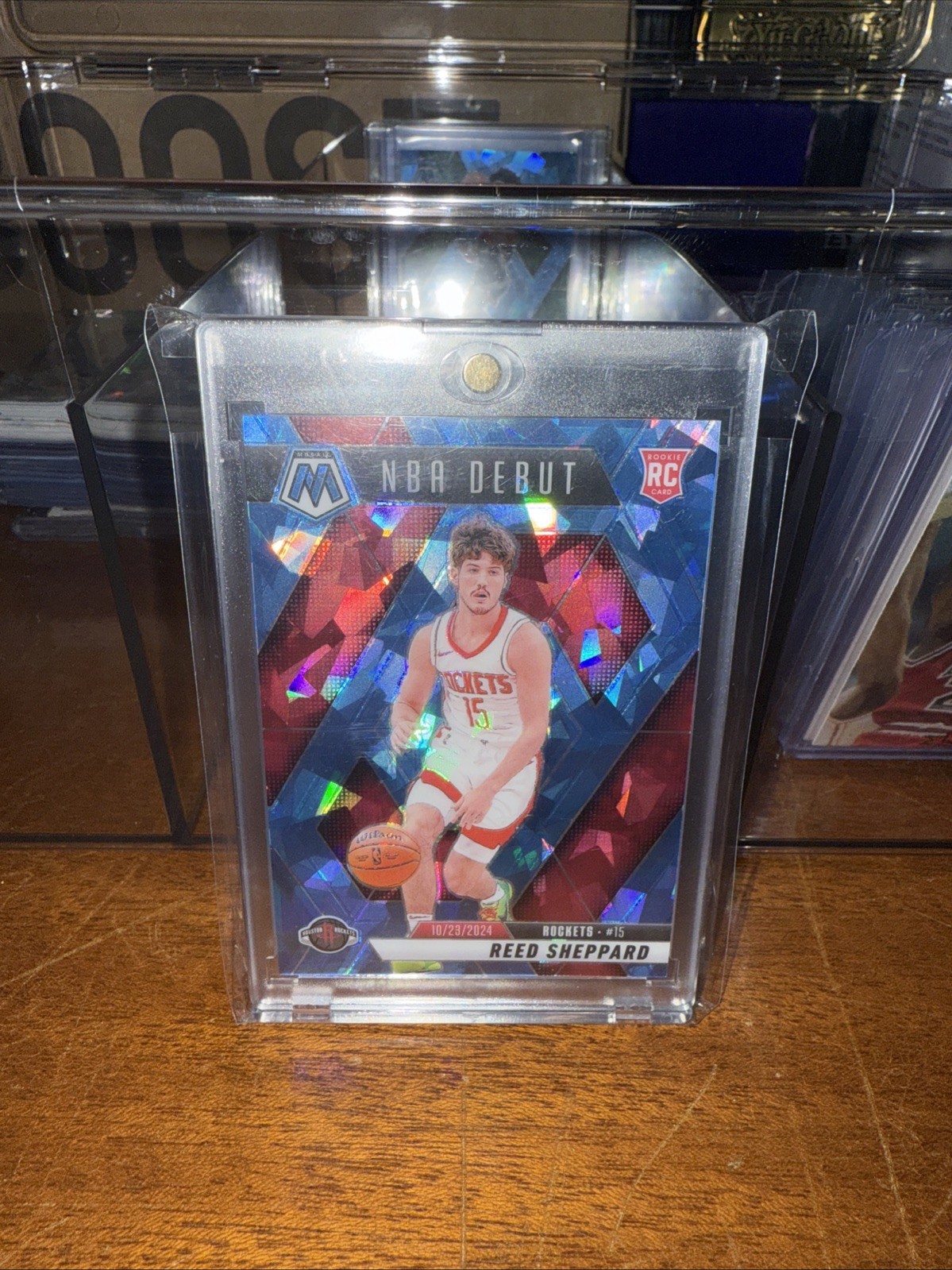 2024-25 Panini Mosaic - NBA Debut Reed Sheppard #252 Ice Mosaic Prizm /125 (RC)