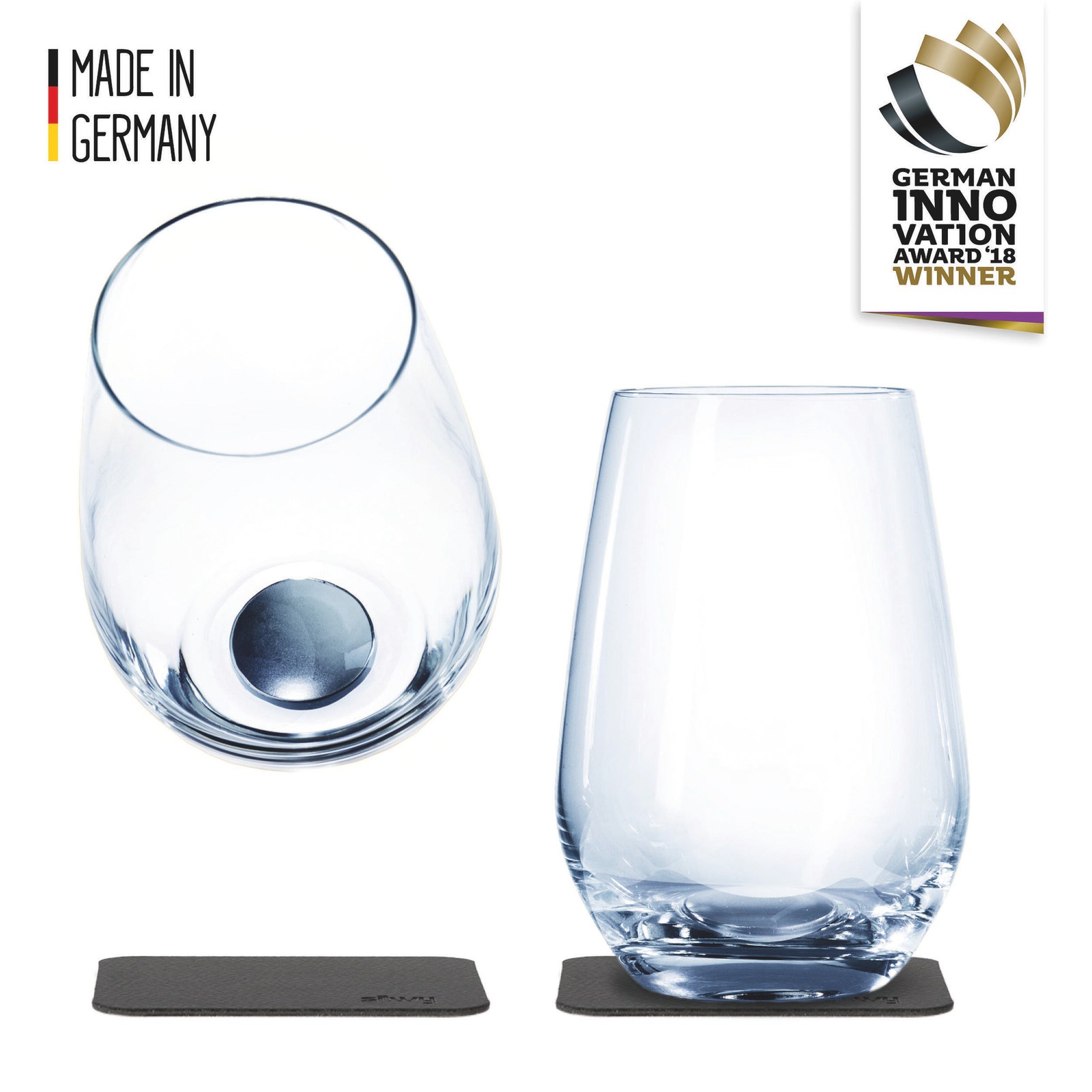 Kit 2 verres en cristal magnétiques pour éviter la casse en fourgon aménagé