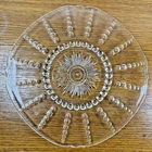 Vintage Federal Columbia Clear Bubbles & Starburst Platter 11”