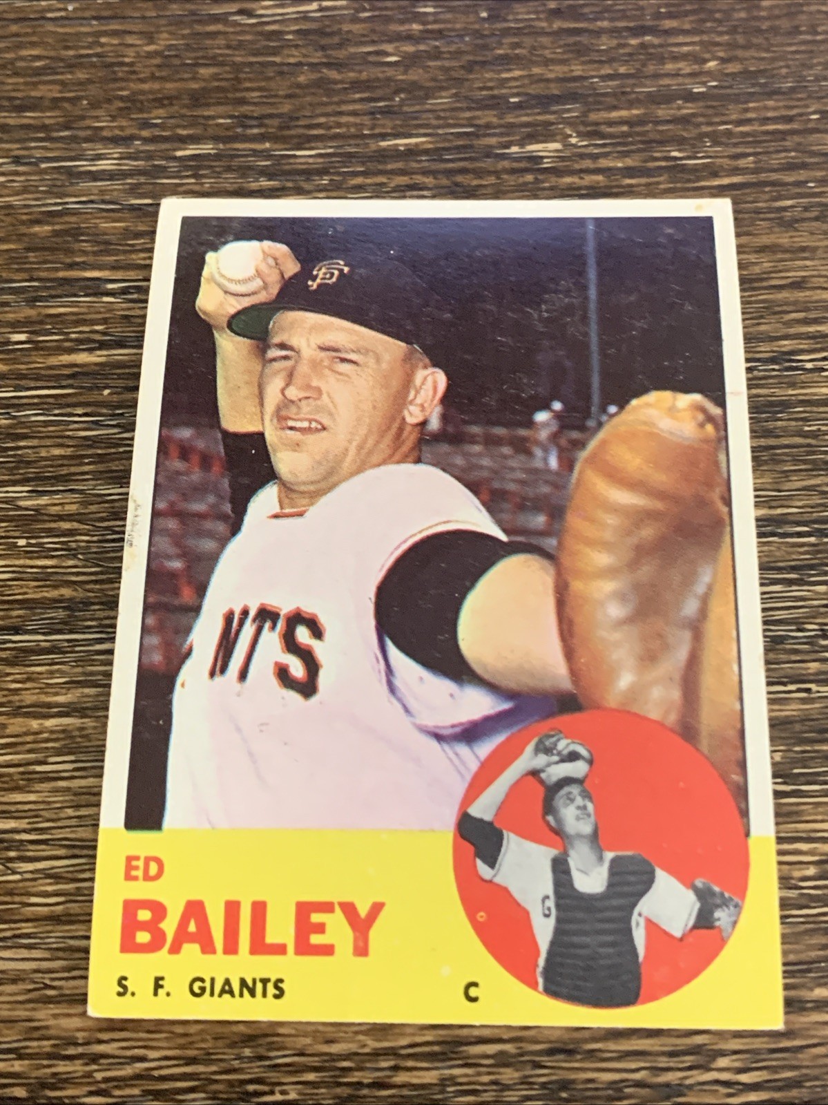 1963 TOPPS ED BAILEY #368 GIANTS VG-EX+ OR BETTER