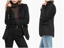 Favorite Daughter Women's Black The City Layered Wool Blend Blazer Size Small