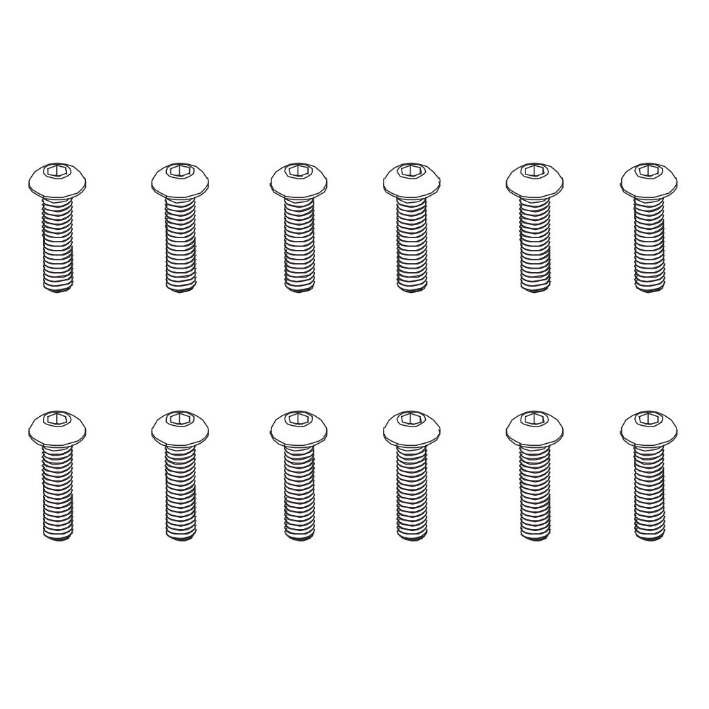 PD Racing B head hex screw HM3*18 12pcs