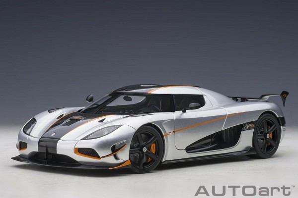 Autoart 79024 Koenigsegg Agera Rs 2015 Silber Carbon Orange 1:18 Modellauto-image