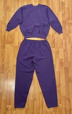 Vintage Fruit Of The Loom Sweatsuit Top Women  s Medium Pants Size Large Purple