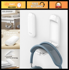 Foldable Headphone Stand Sticky Holder Hook - Adhesive Under Desk Hanger Clip
