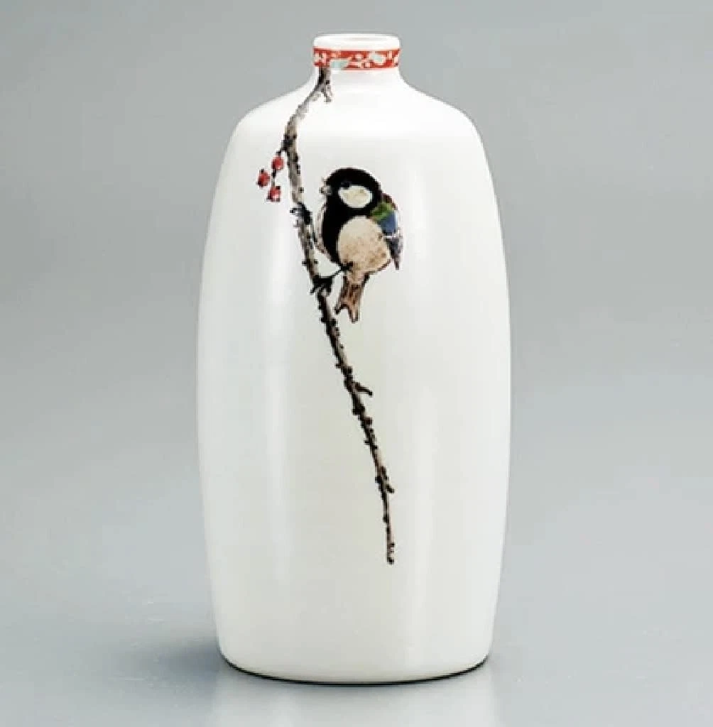 Kutani ware porcelain Japanese flower Vase Late autumn Japan Toshito Nakamura