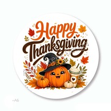 Autumn Pumpkin Happy Thanksgiving Scrapbook Stickers Envelope Seals Fall Favors