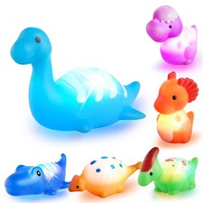 Bath Toys for Toddlers 1-3: 6 Packs Light-Up Floating Dinosaur Baby Toddler