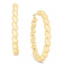 Chic Twisted Hoop Earrings Stunning Trendy Style Everyday Fashion Gold Tone NEW