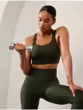 Athleta Train free sports bra- xs D/DD- aspen olive- nwt- 