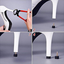 6 Pairs Beige U Shaped High Heel Tips Shoes Replacement Kit Non-Slip Shoes Re...