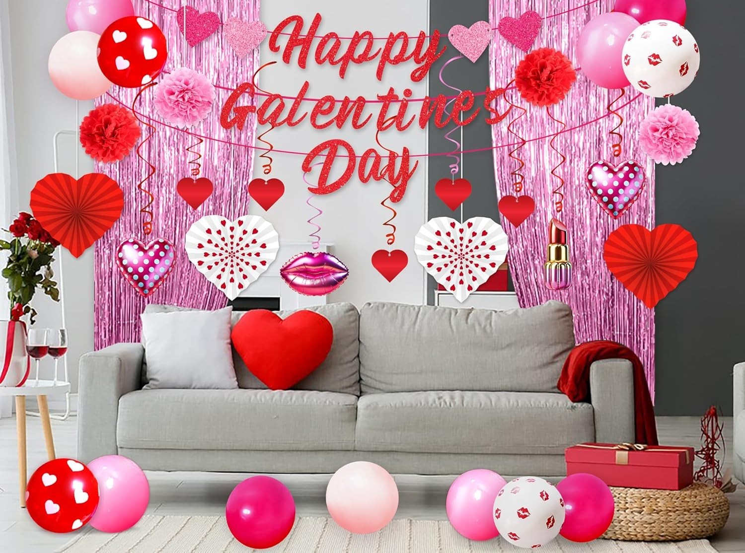 Happy Galentine's Day Balloon Arch Kit with Banners & Swirls - Party Essentials thumbnail 8