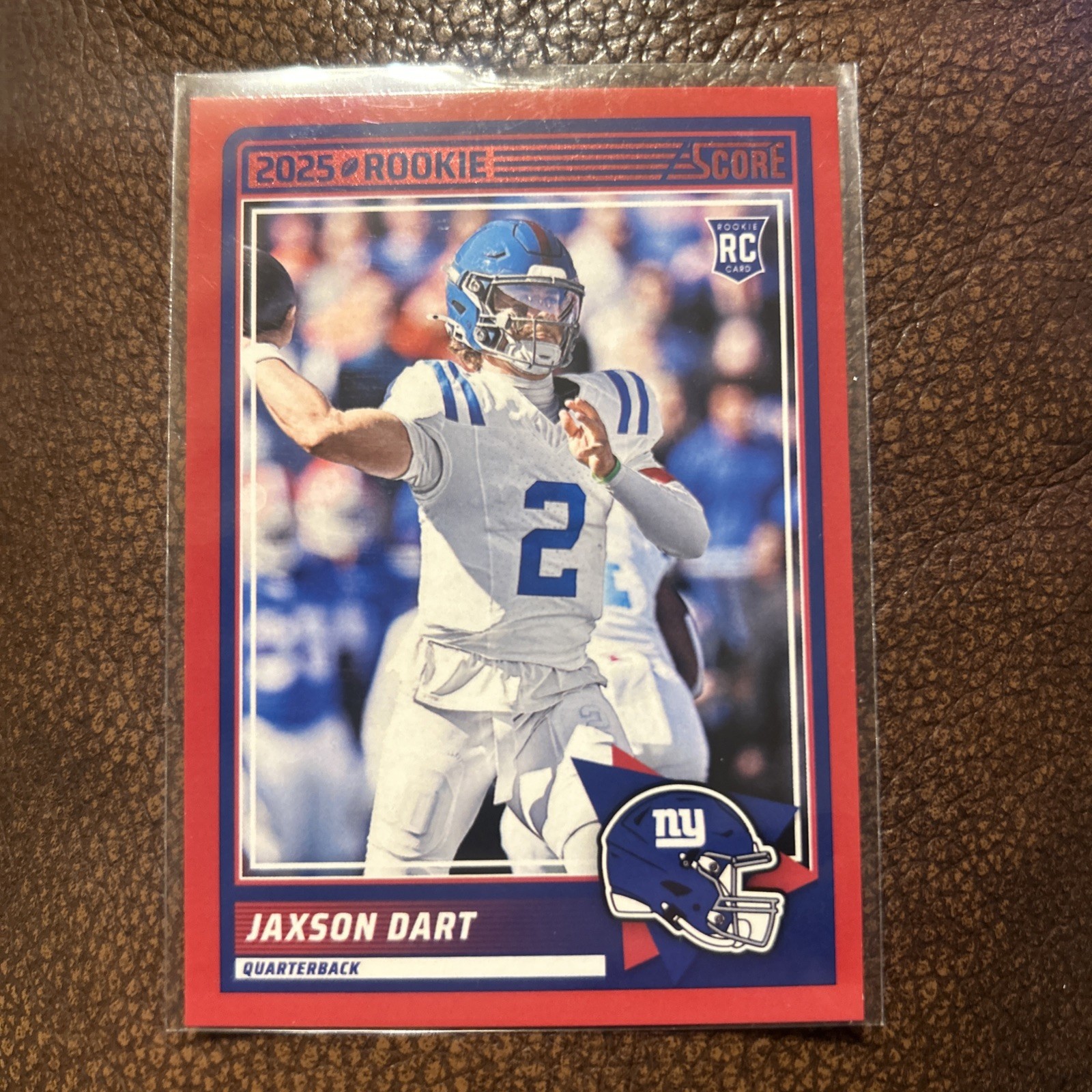 2025 Score Jaxson Dart Red Parallel RC #35 Giants / Ole Miss - Rookie 🔥 