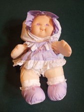 Vintage Fisher Price Purple Puffalump Kids Plush Rubber Face Baby Doll Cute   