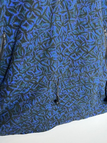 Vintage Brooks Fleece Jacket Geometric Design Blue 90s Y2K Sportswear Sz L - Picture 5 of 8