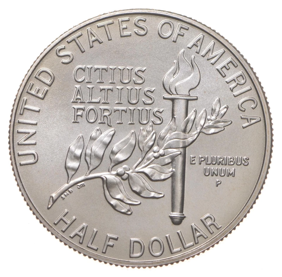 1992-P Unc BU Olympic Gymnastics Commemorative Half Dollar *1963 - Image 2 of 3