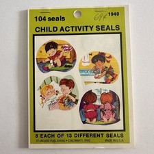 Vintage Standard Publishing Child Activity Seals Stickers 104ct NOS New Ephemera