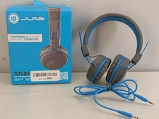 JLab Audio Studio Wired On-Ear Cloudfoam Headphones w/ Track Control Mic - BLUE